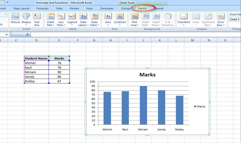 beginner excel charting